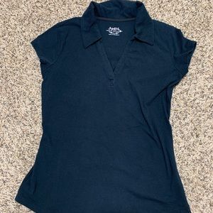 SO Black Jr Lg Vneck with Collar